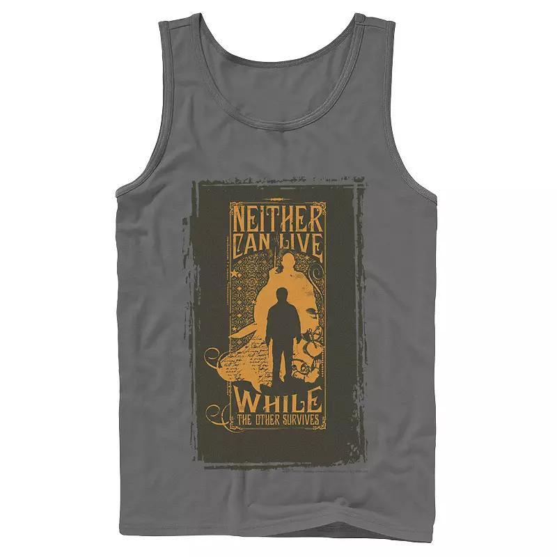 Mens Harry Potter Neither Can Live While The Other Survives Quote Tank Top Athletic Grey Product Image