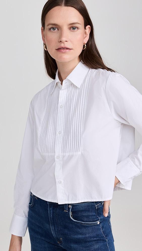 Citizens of Humanity Fino Boxy Cropped Tuxedo Button Down Top | Shopbop Product Image