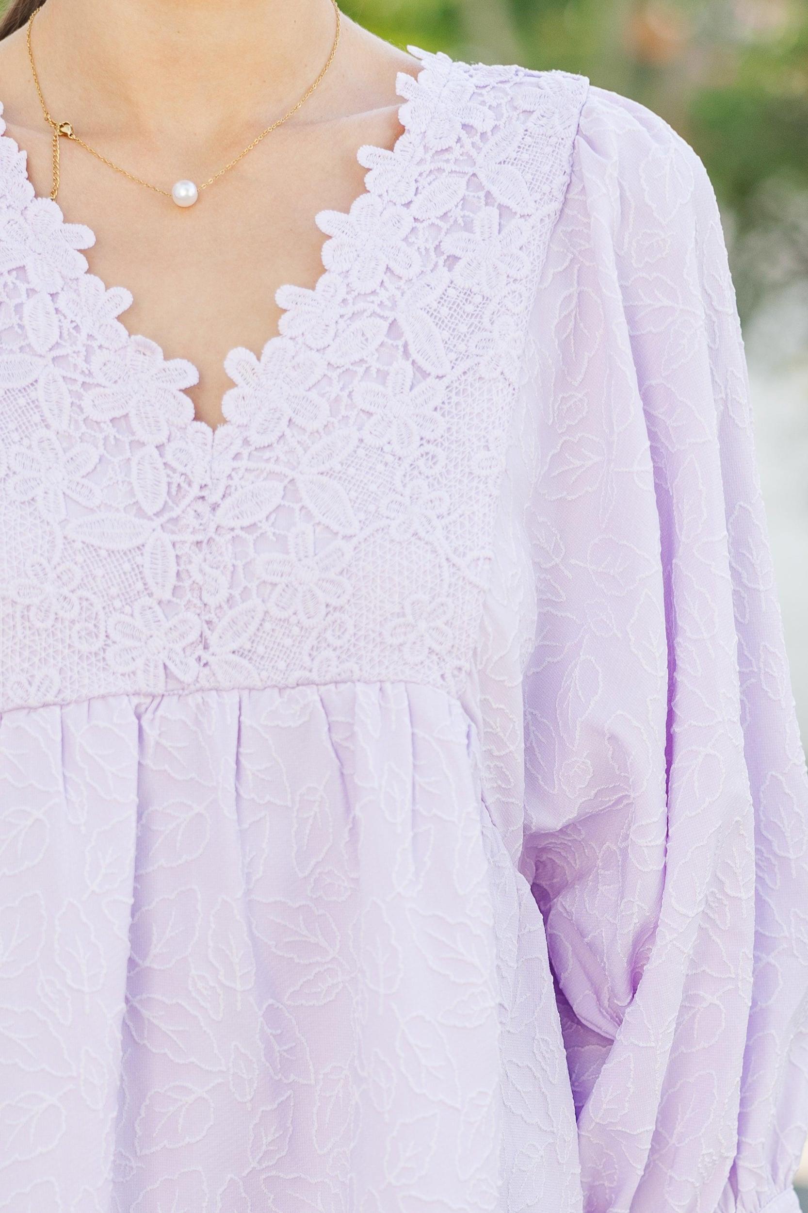 The Savannah Lavender Purple Lace Dress Female Product Image