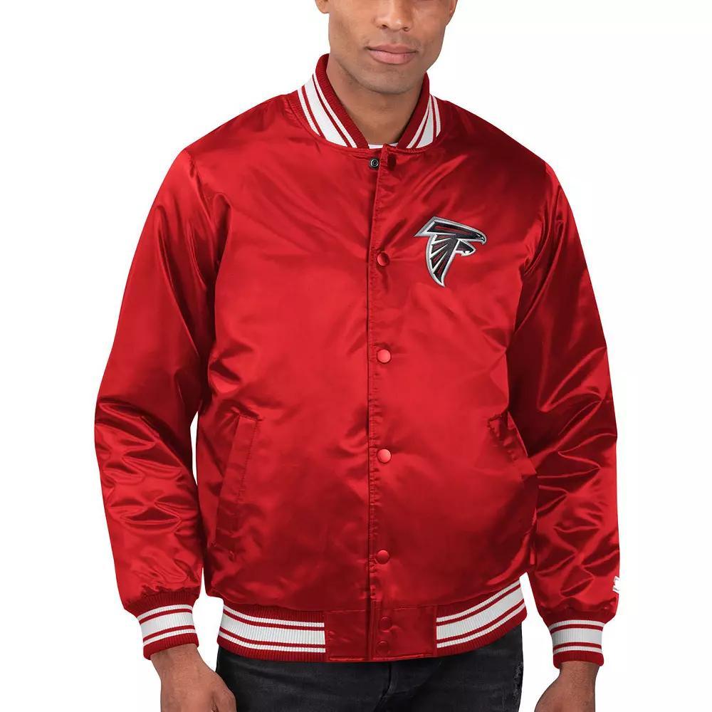 Men's Starter Red Atlanta Falcons Locker Room Satin Varsity Full-Snap Jacket, Size: XL Product Image