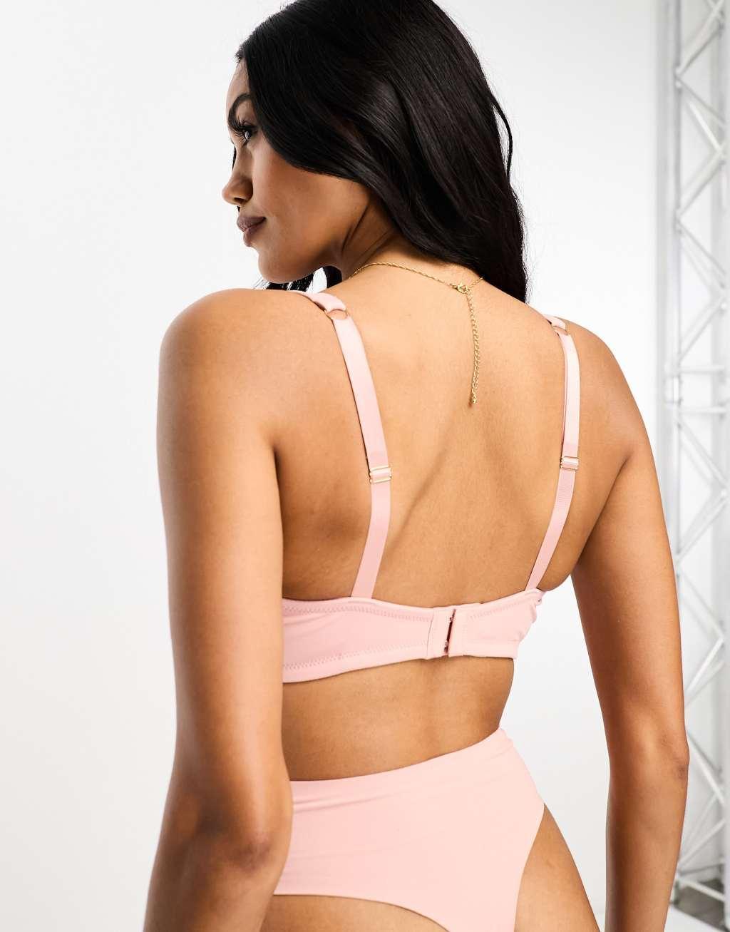 ASOS DESIGN Fuller Bust Marina nylon blend smoothing underwire bra Product Image