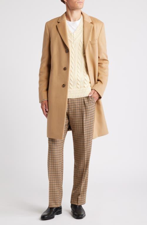 HUGO BOSS Boss Hyde Felted Wool & Cashmere Car Coat In Dark Beige Product Image