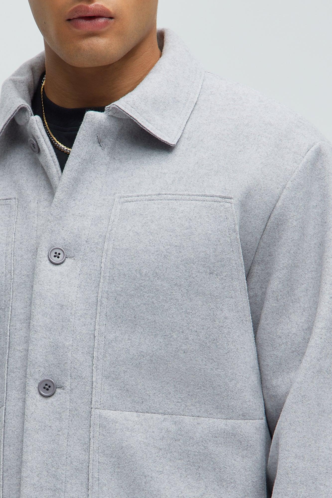 Lovin In Pain Wool Like Jacket - Grey Product Image