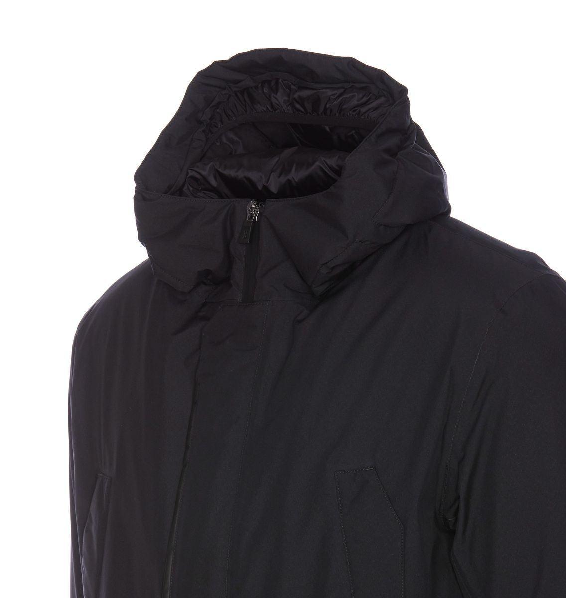 HERNO Zip-up Hooded Parka In Black Product Image