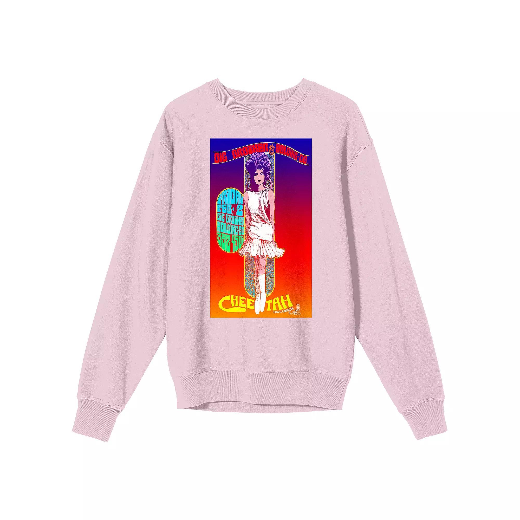 Men's Big Brother & the Holding Company Long Sleeve Graphic Tee, Size: Small, Pink Product Image