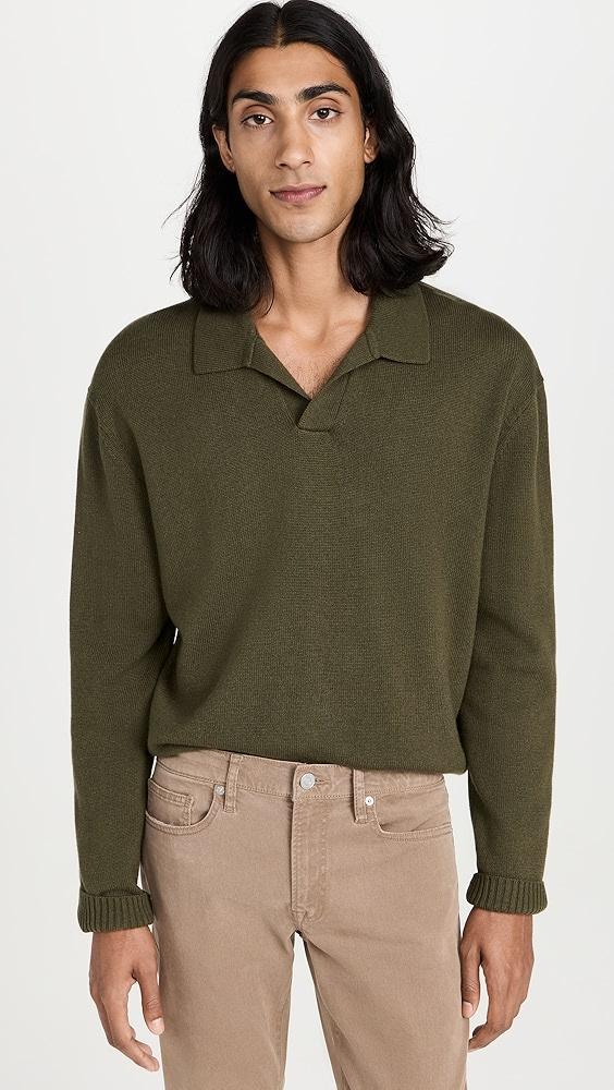 FRAME Silk Blend Polo Sweater | Shopbop Product Image