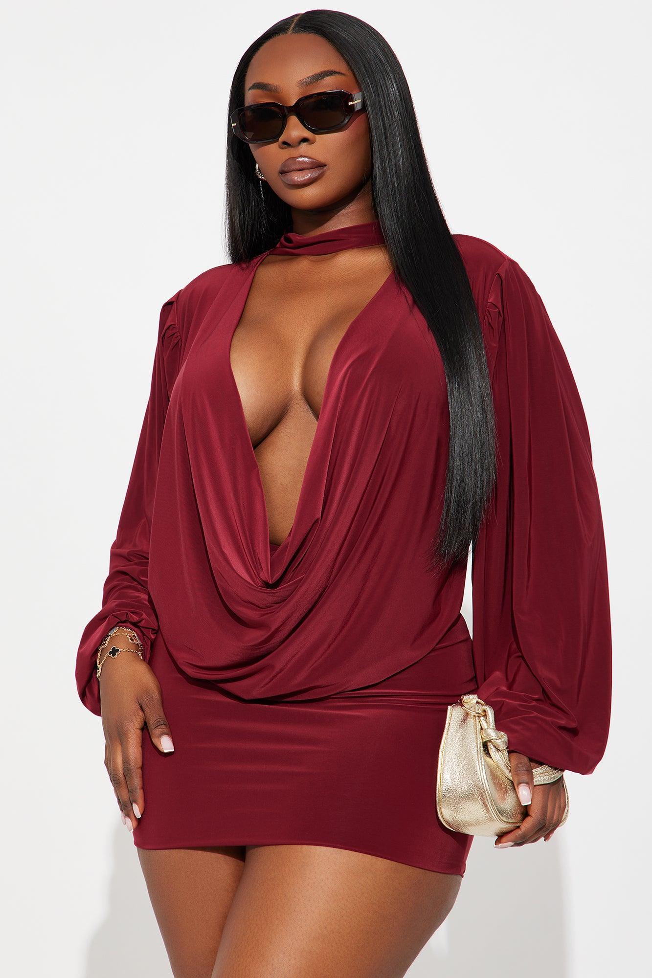 Second Chances Mini Skirt Set - Burgundy Female Product Image