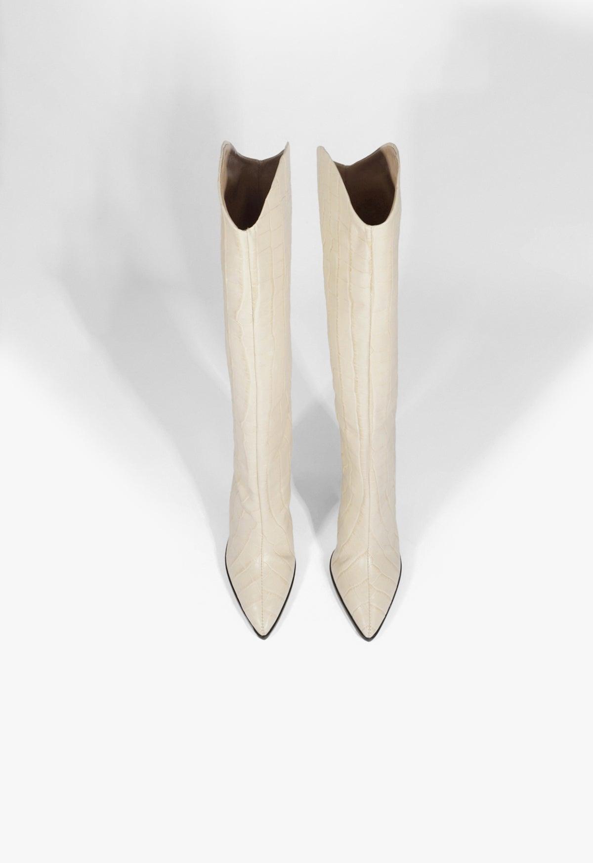 Maryana Block Crocodile-Embossed Leather Boot Product Image