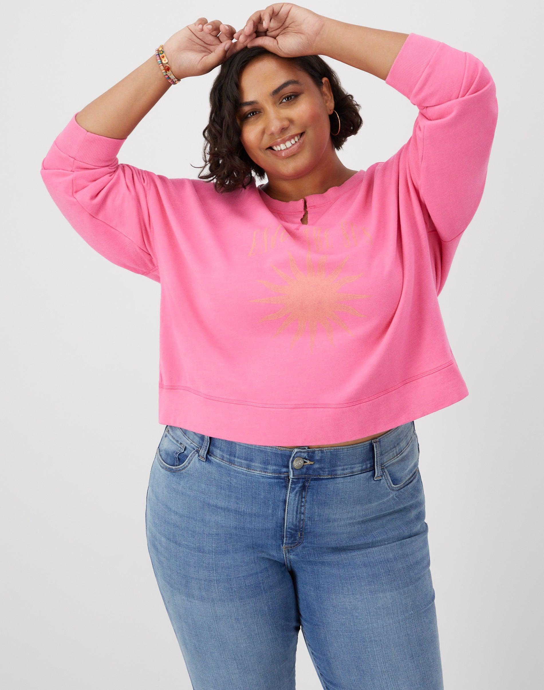 Hanes Womens Garment Dyed French Terry Sweatshirt (Plus Size) Pebblestone 4X Product Image