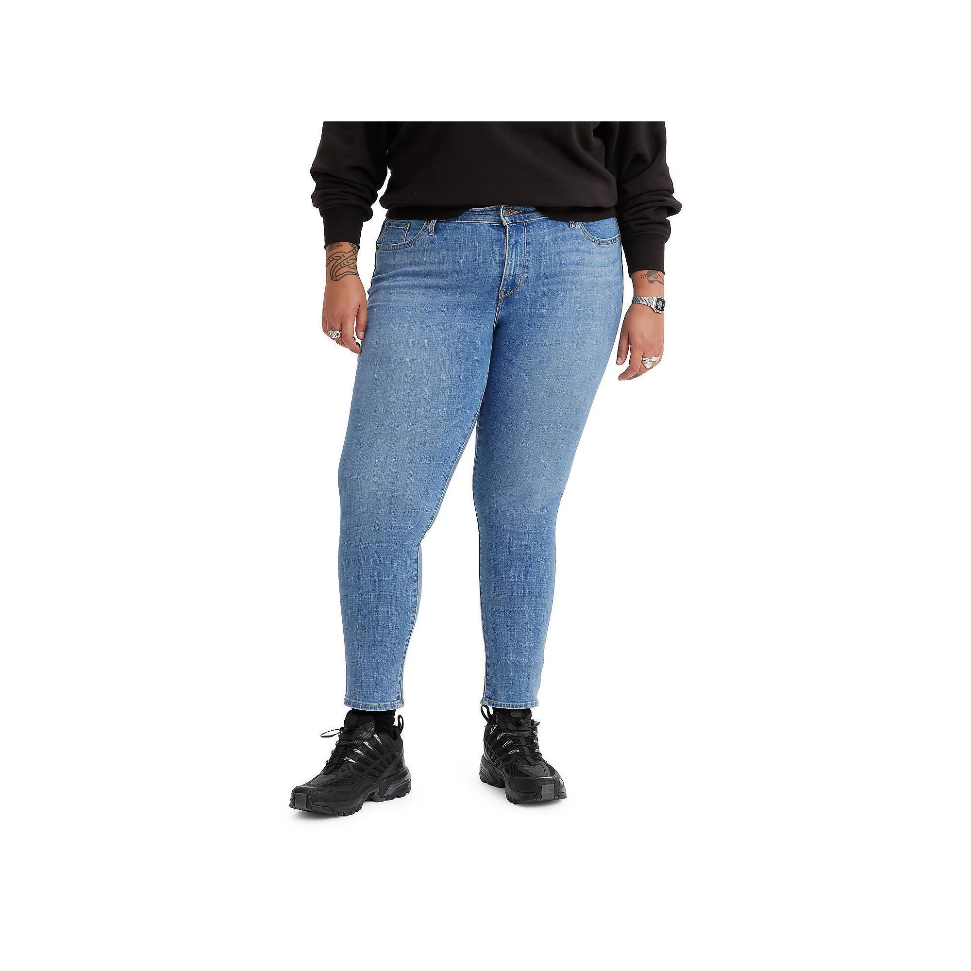 Plus Size Levis 711 Skinny Jeans, Womens Blackened Grey Product Image