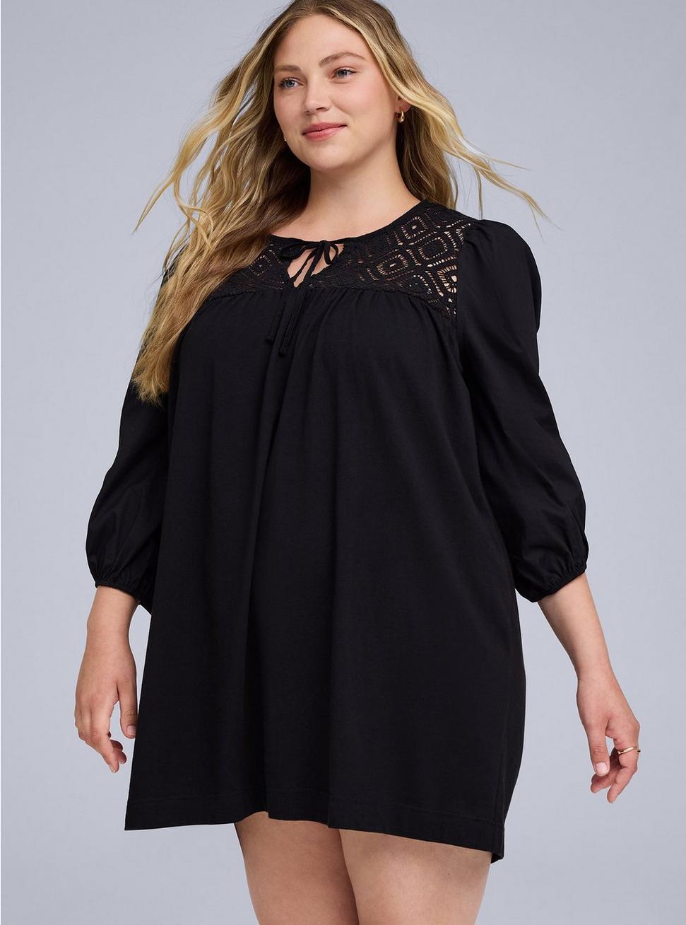 Belle Isle Crochet Popover Mini Dress Product Image