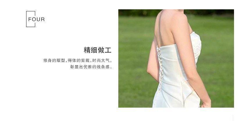 Strapless Plain Ruffle Mermaid Wedding Gown Product Image