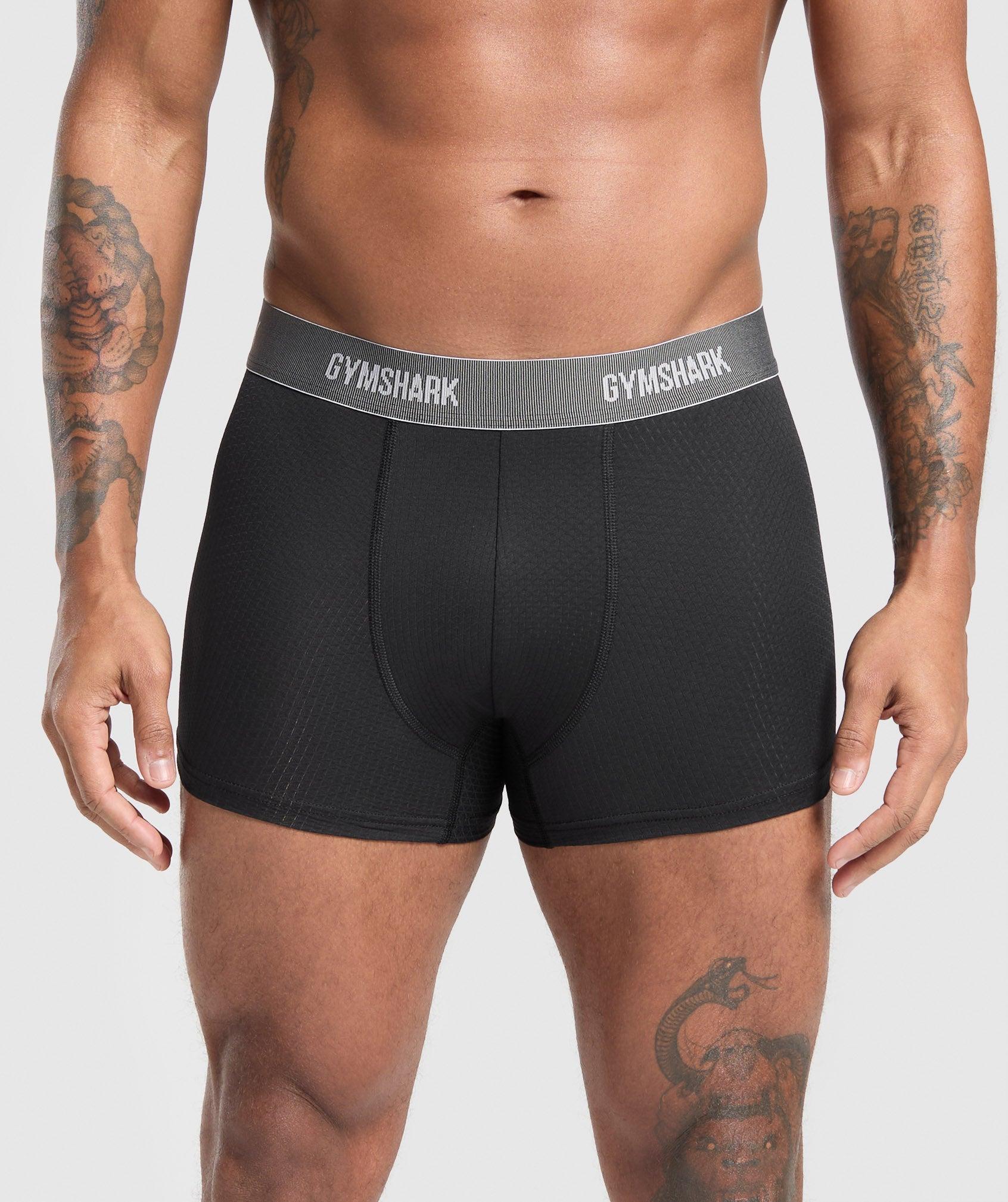 Gymshark Sports Tech Boxer 3PK - Black/Deep Orange/Celeste Blue Male Product Image