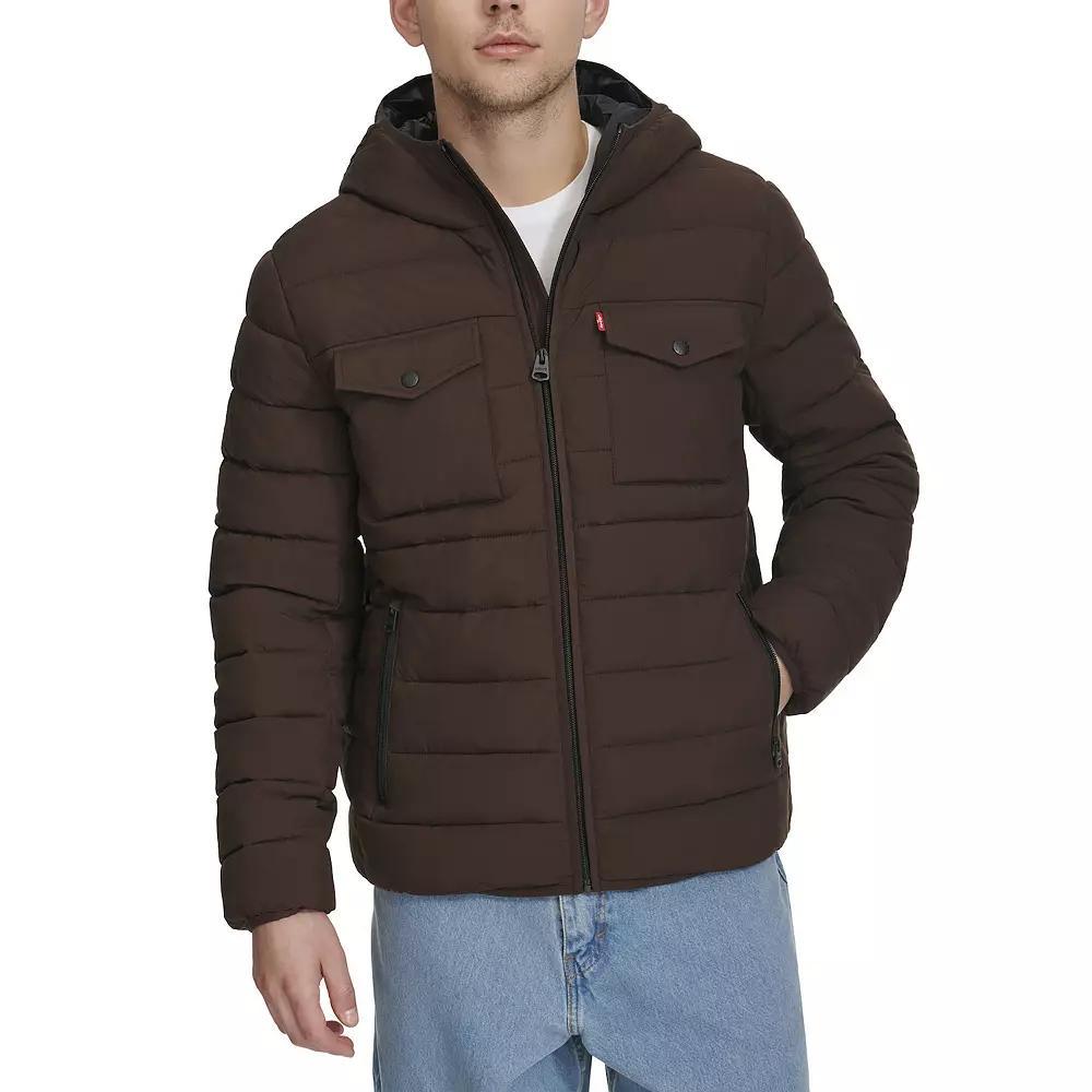 Mens Levis Stretch Two Pocket Quilted Hooded Jacket Product Image