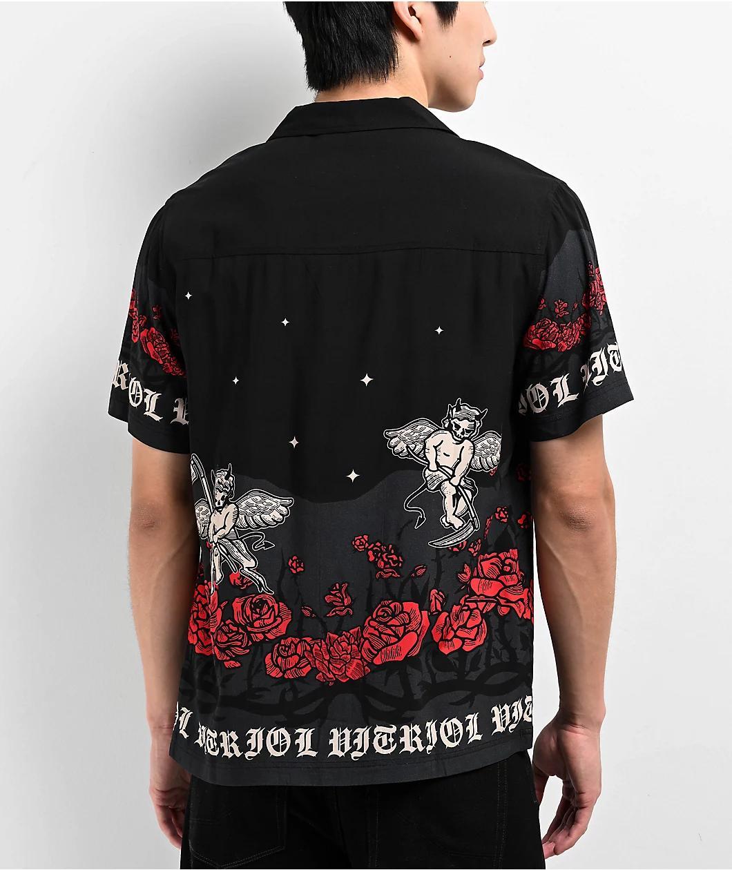 Vitriol Eternal Black Woven Short Sleeve Button Up Shirt Product Image