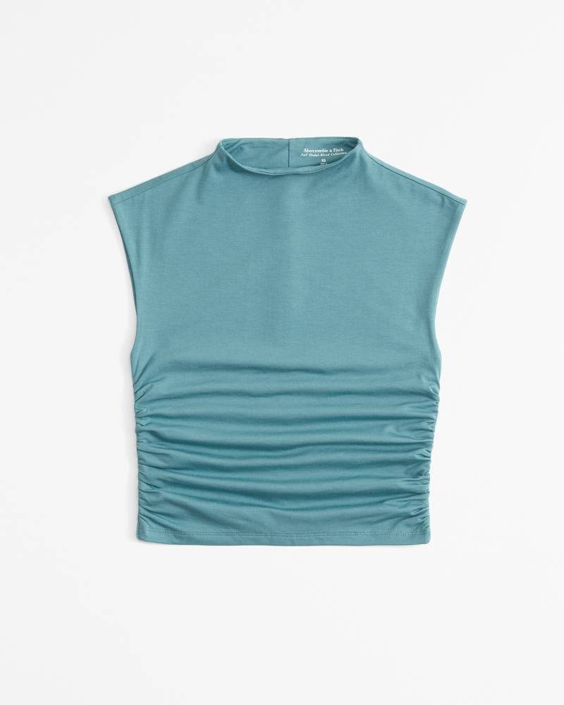 Long-Sleeve Grown-On Mockneck Top Product Image