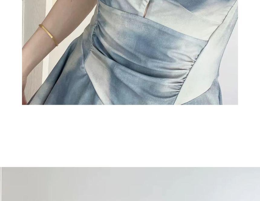 Halter Tie Dye Knot Swim Dress Product Image