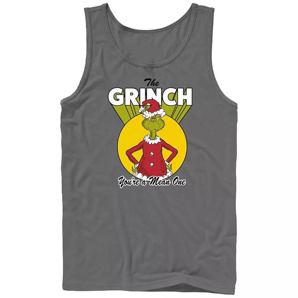 Big & Tall Dr. Seuss The Grinch You're A Mean One Tank, Men's, Size: Small, Grey Product Image
