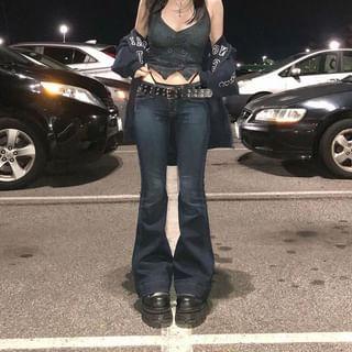 Low Waist Boot Cut Jeans Product Image