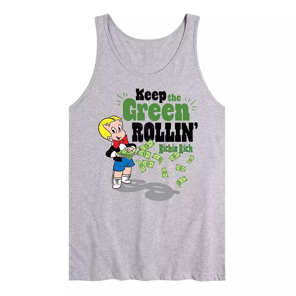 Mens Richie Rich Keep Green Rollin Graphic Tank Top Product Image