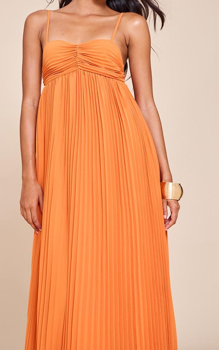  Orange Plisse Maxi Dress Product Image