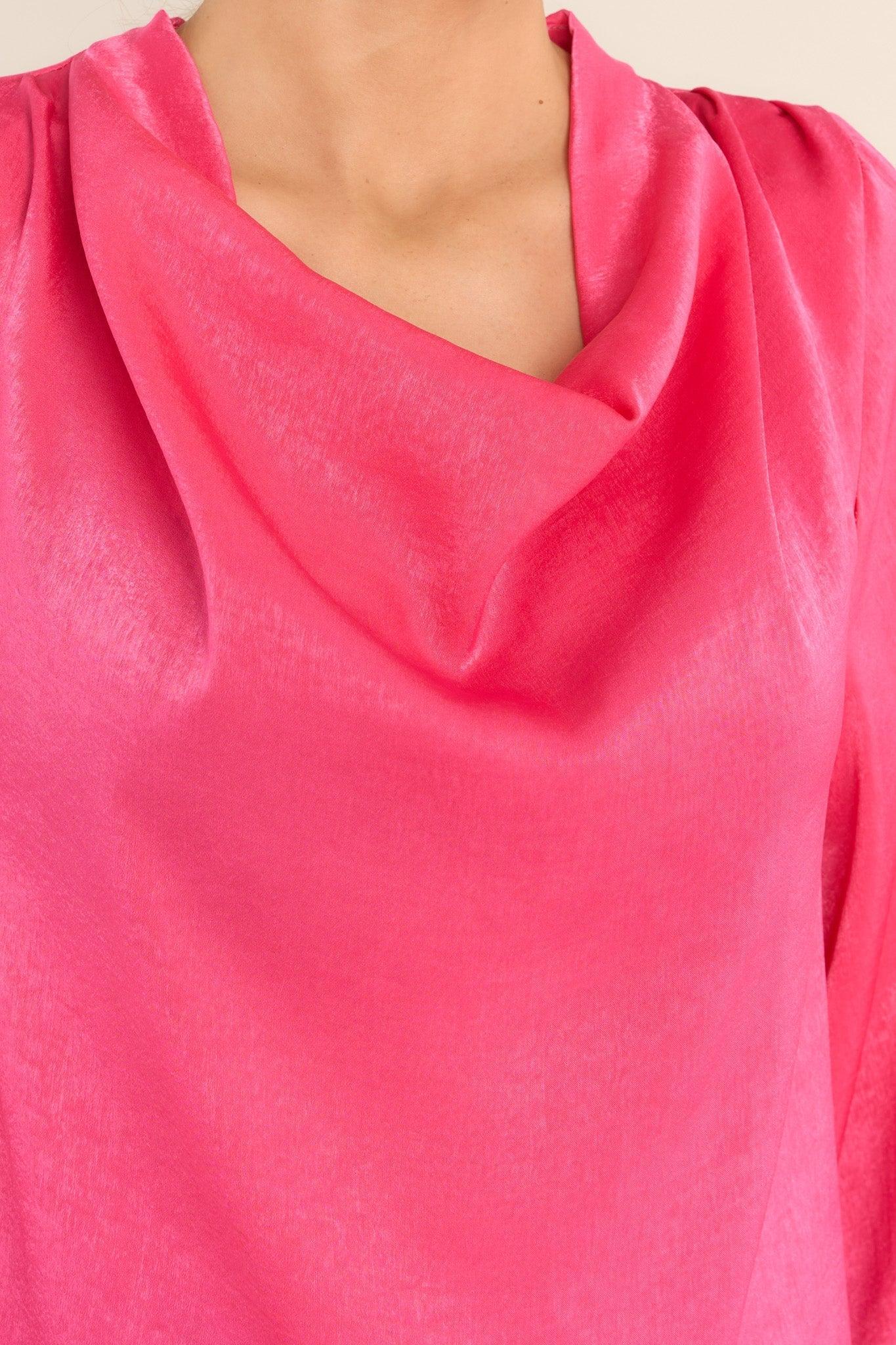 It's My Moment Peony Pink Bow Back Blouse Product Image