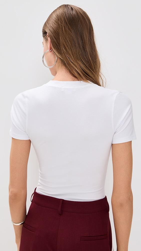 Good American Super Stretch Deep V Neck Thong Bodysuit | Shopbop Product Image