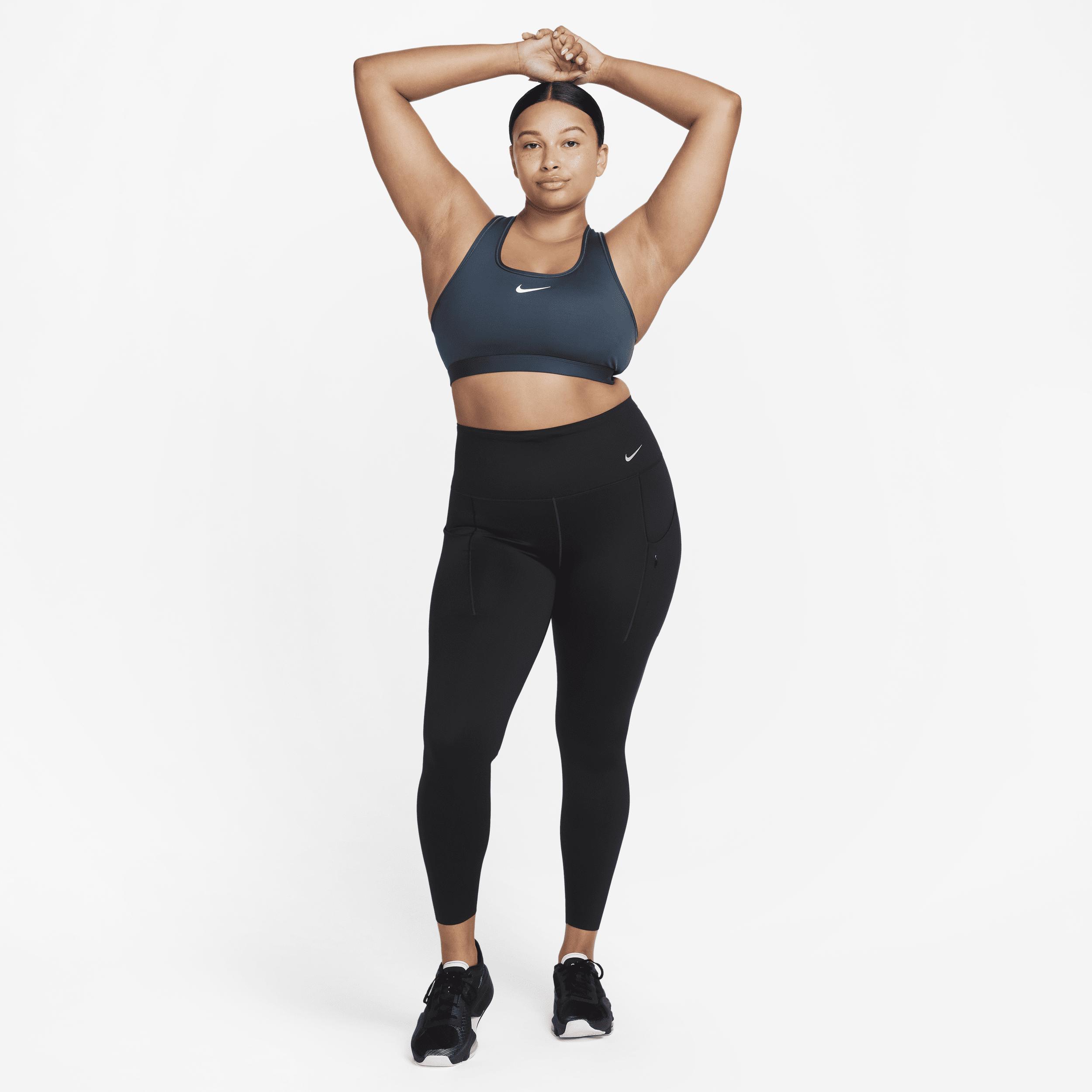 Nike Women's Swoosh Medium Support Sports Bra in White/White Size 2XL 100% Polyester/Spandex Product Image