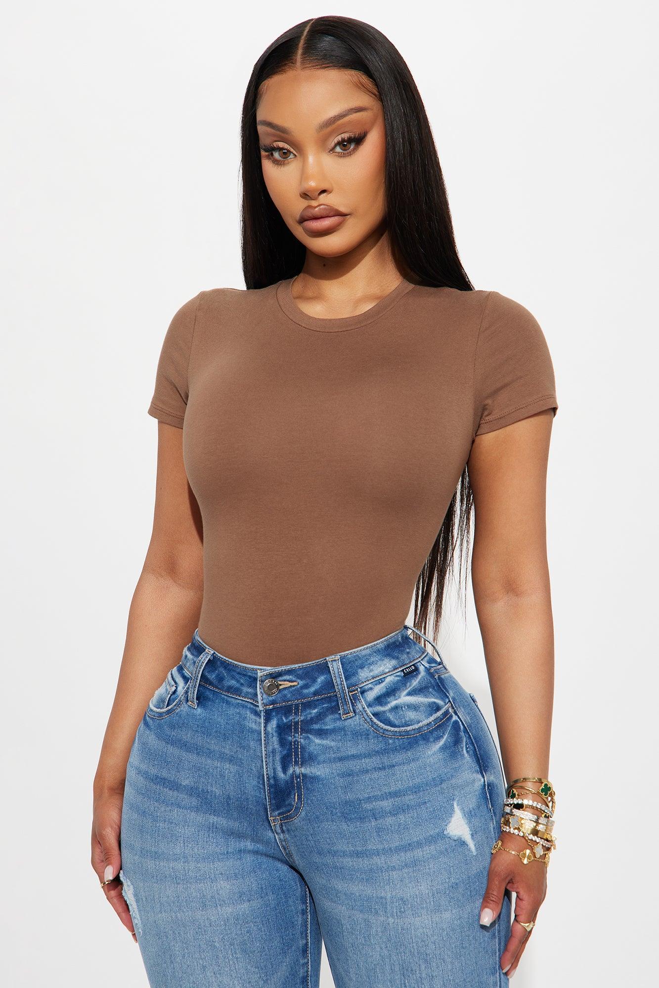Cambria Short Sleeve Bodysuit - Chestnut Product Image