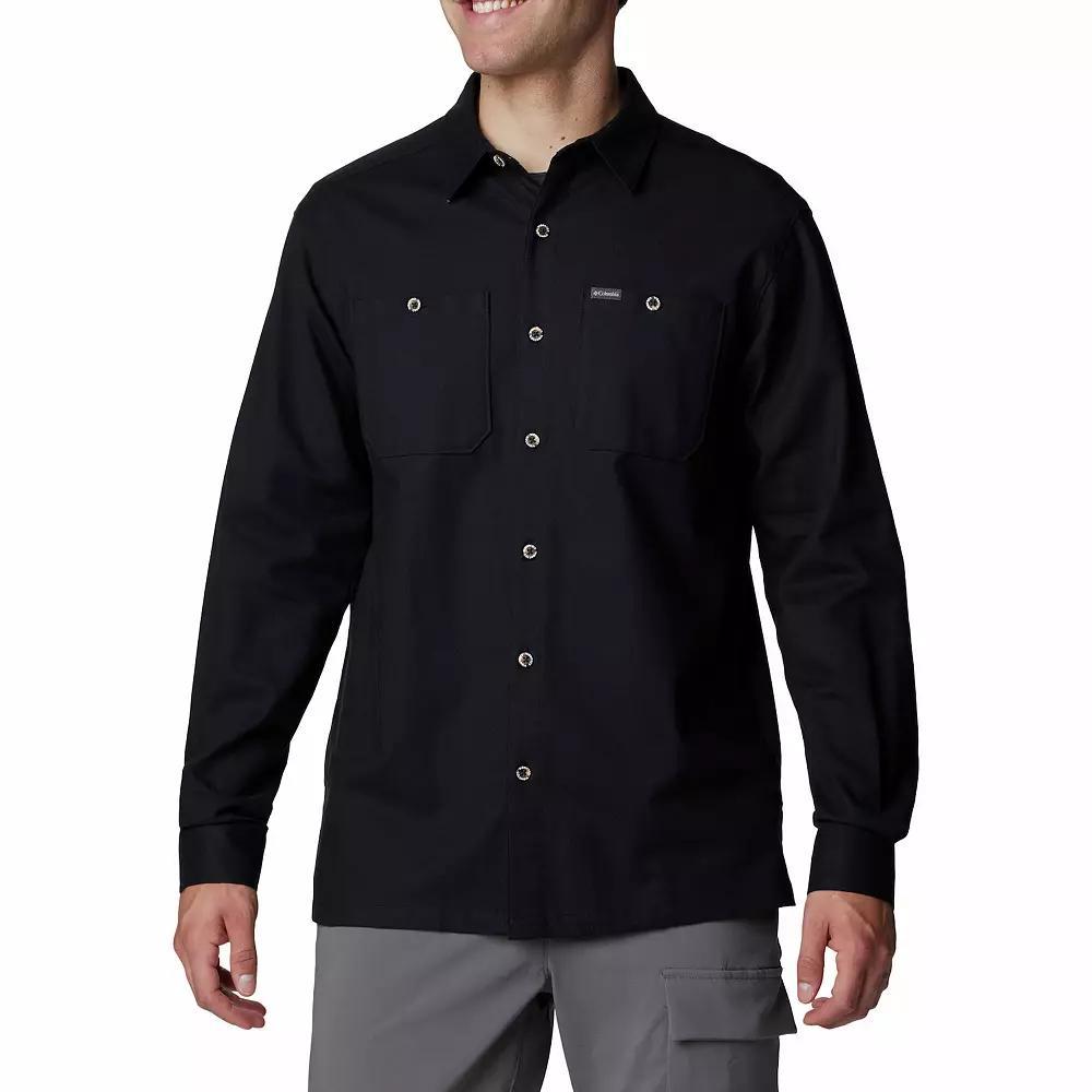 Men's Columbia Pitchstone™ Woven Button Down Long Sleeve Shirt, Size: Medium, Delta Ancient Fossil Product Image