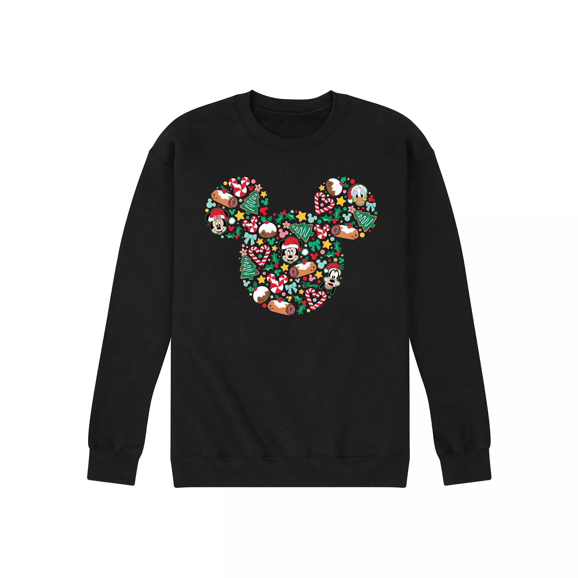 Disney's Men's Mickey Mouse Silhouette Christmas Tee, Size: Small, Black Product Image