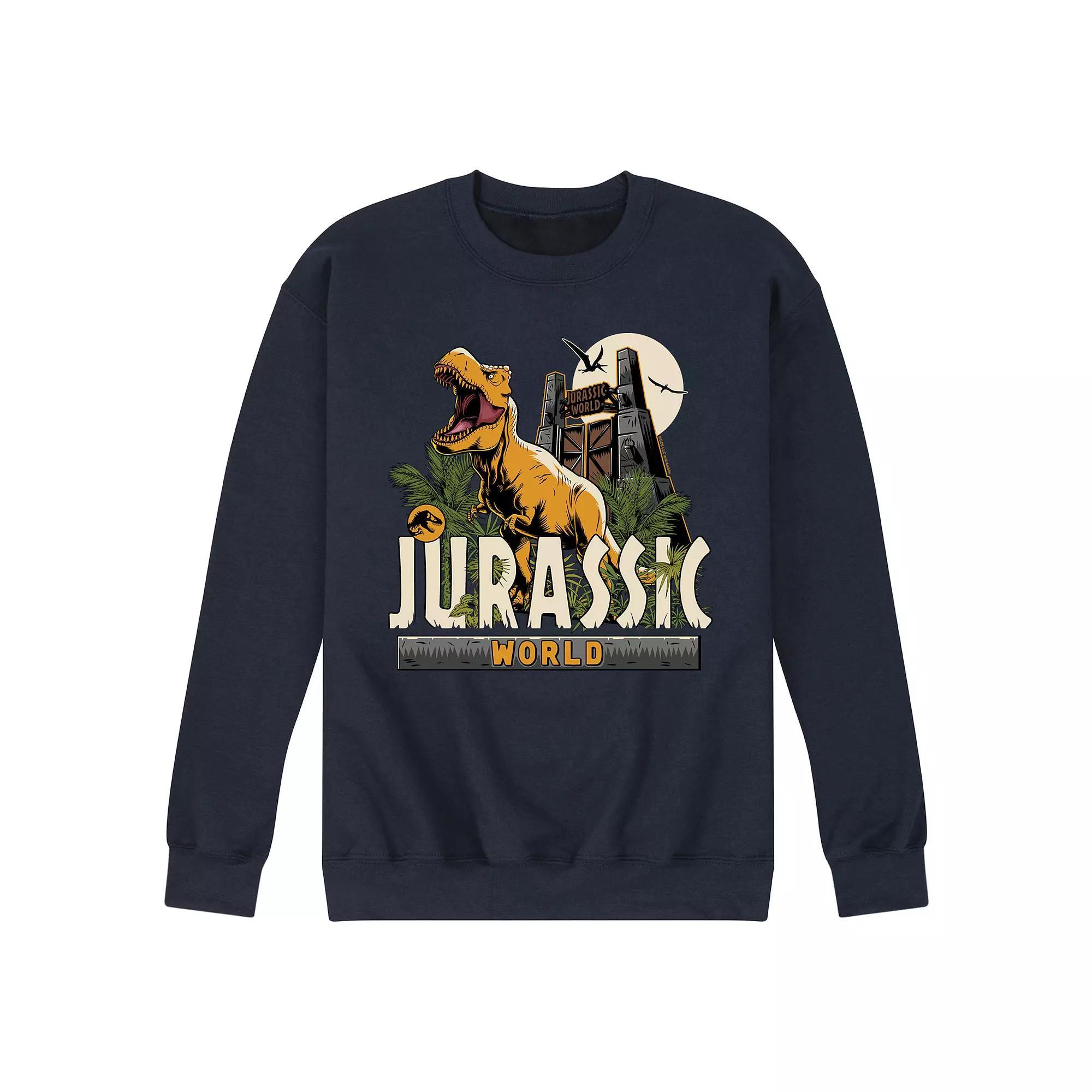Mens Jurassic World T Rex Fleece Sweatshirt Grey Gray Product Image