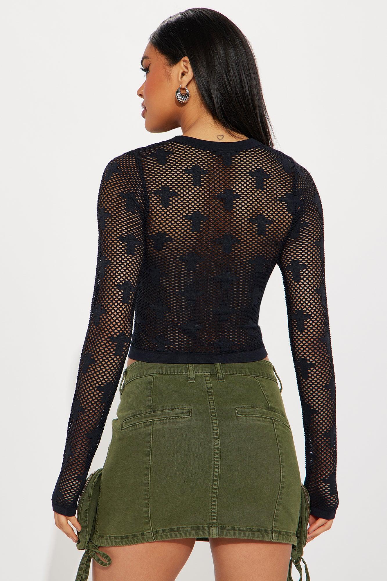 Cross Your Mind Seamless Top - Black Product Image