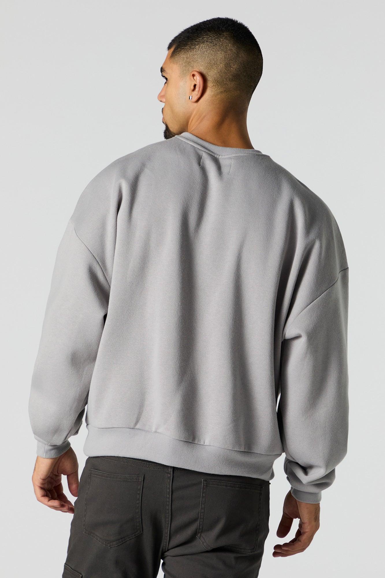 Boxy Crewneck Fleece Sweatshirt Male Product Image