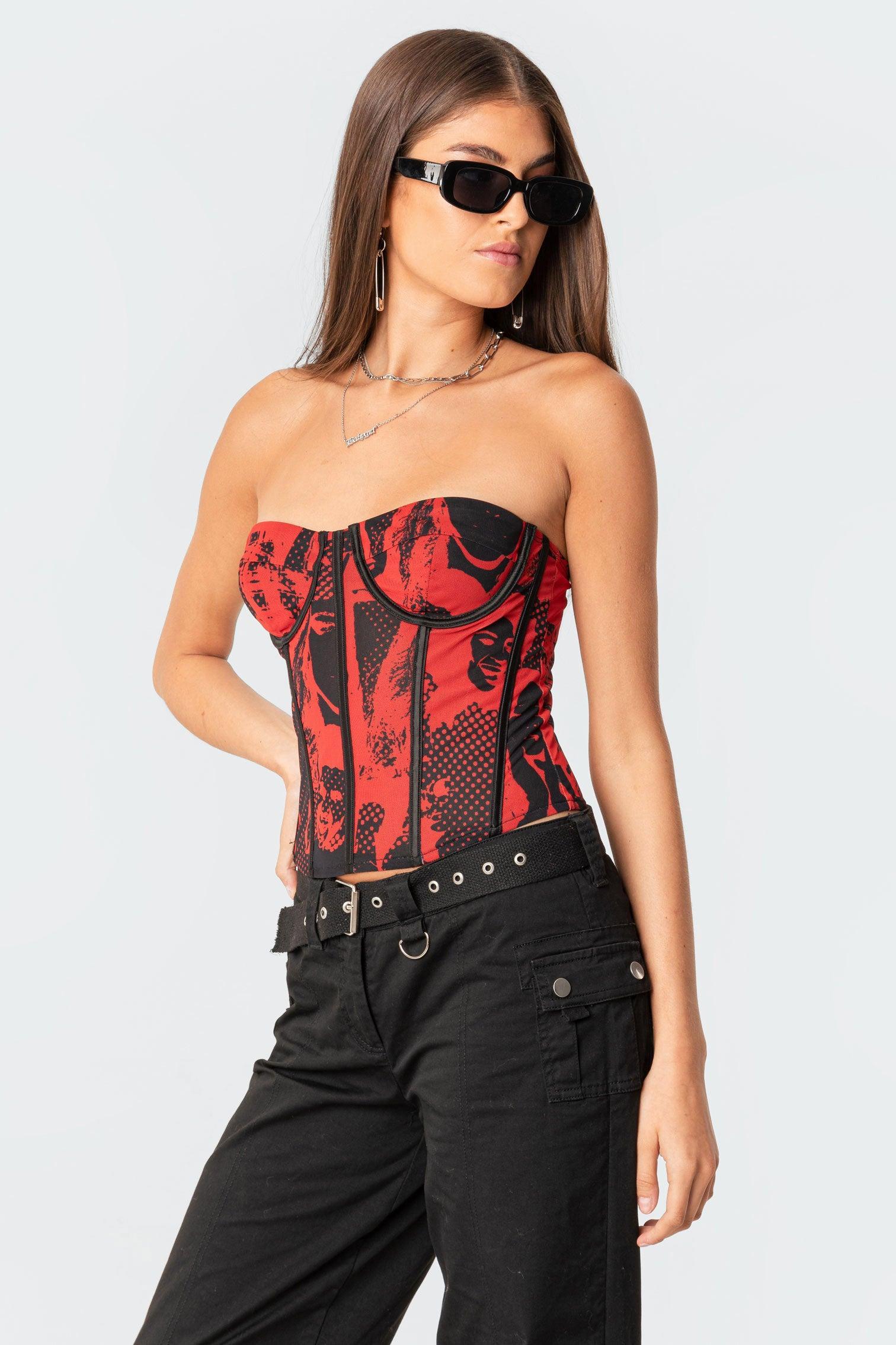 Aly Mesh Corset Top Product Image