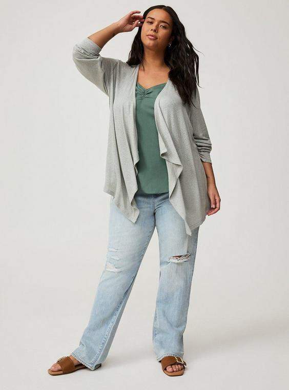 Drape Front Anorak Cardigan Product Image