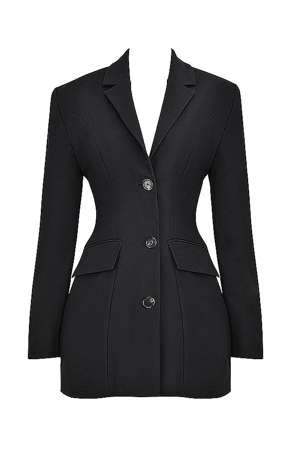 Amia Black Blazer Mini Dress Product Image