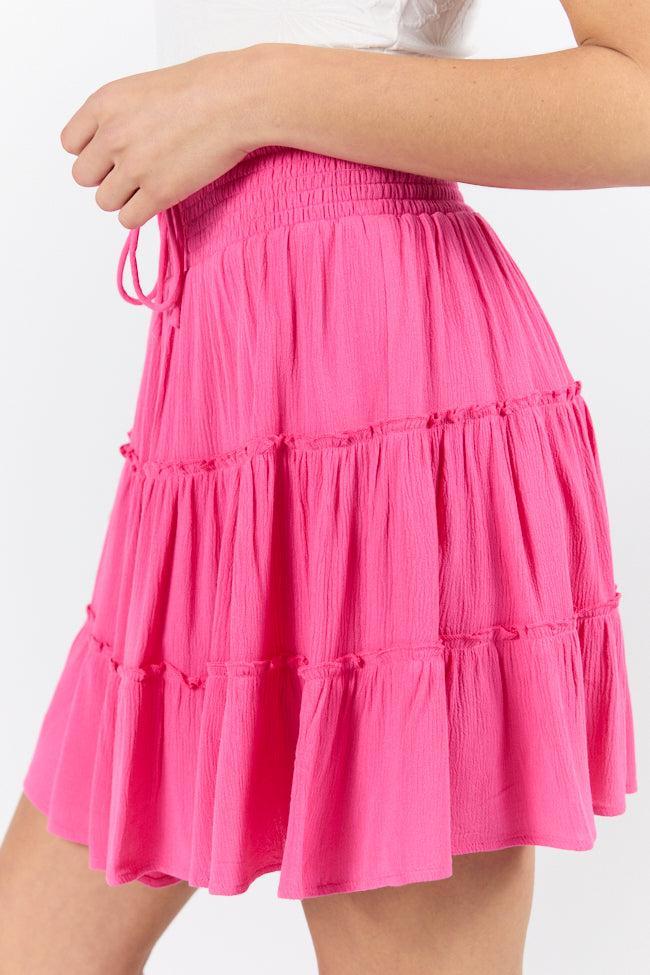 Through The Garden Pink Longer Length Solid Mini Skort FINAL SALE Product Image
