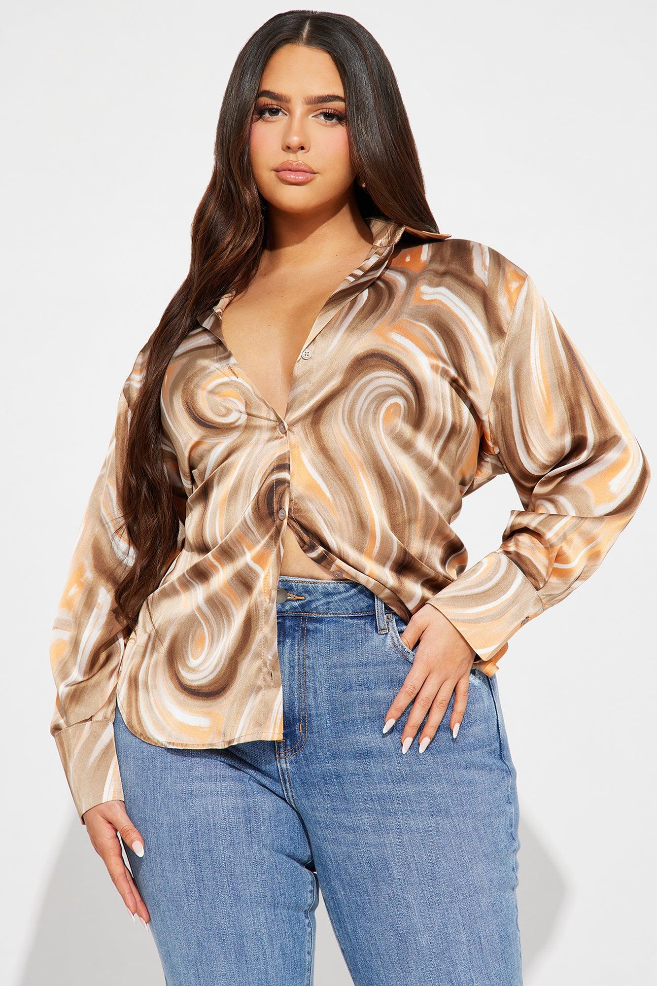 Sycamore Satin Shirt - Brown/combo Product Image
