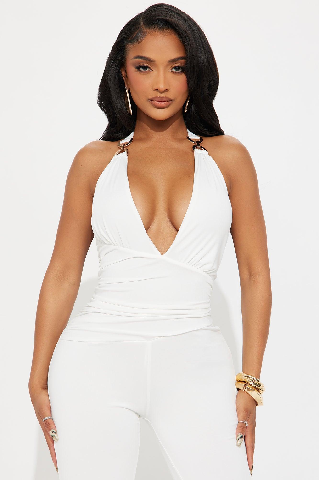 Mariana Flare Leg Jumpsuit - White Product Image