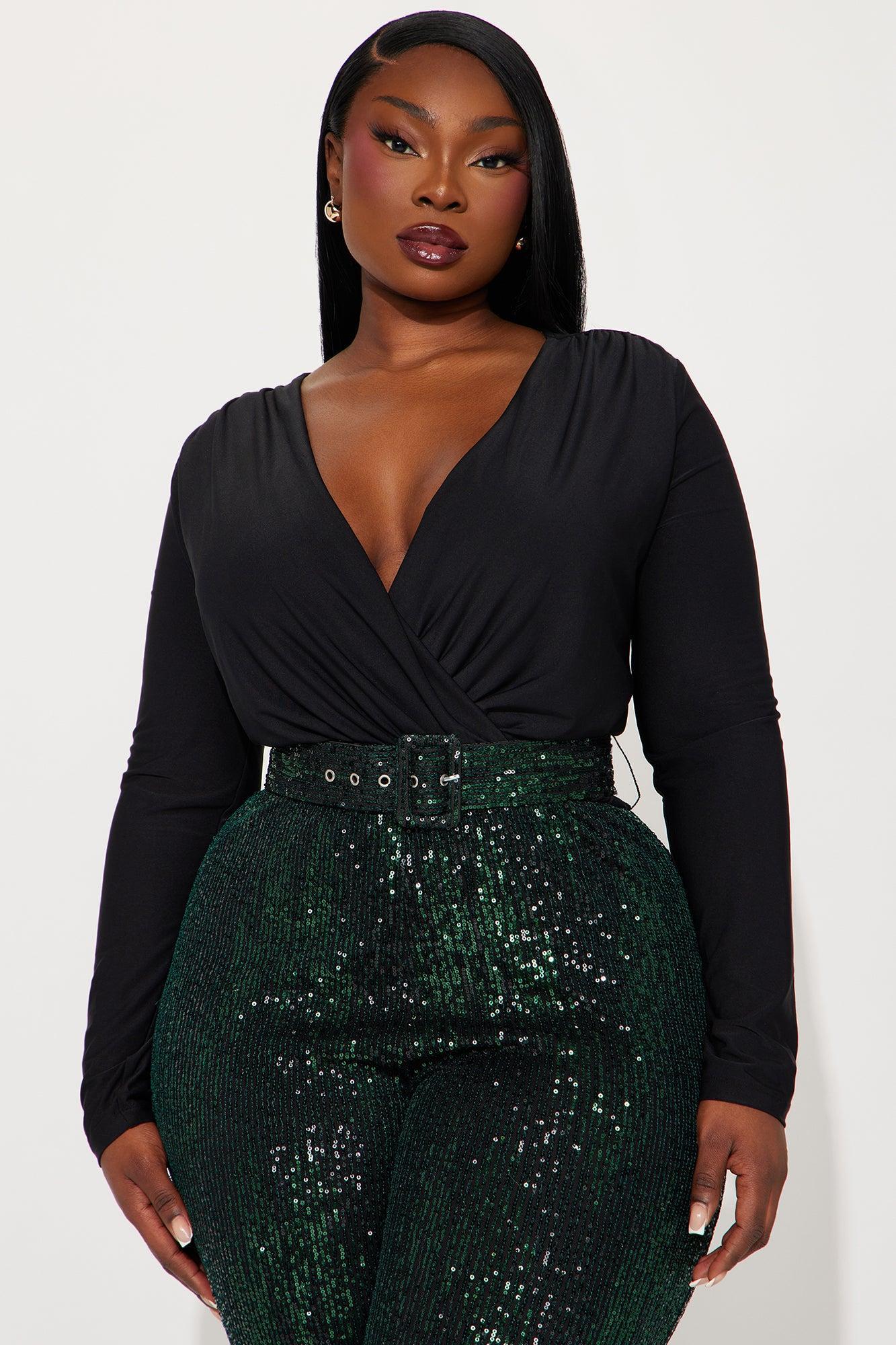 Shine For You Sequin Jumpsuit  - Hunter Product Image