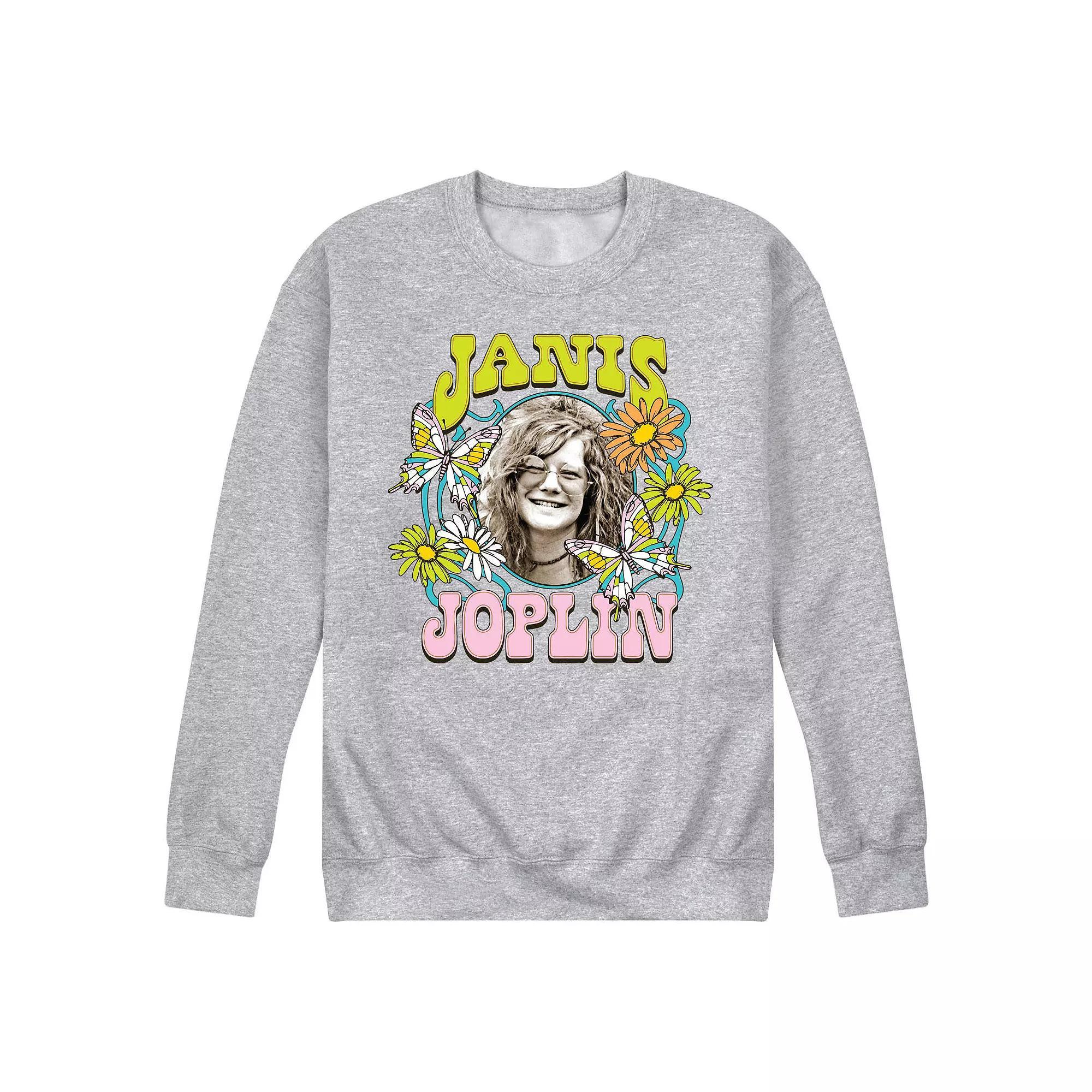 Mens Janis Joplin Butterfly Flowers Sweatshirt Product Image