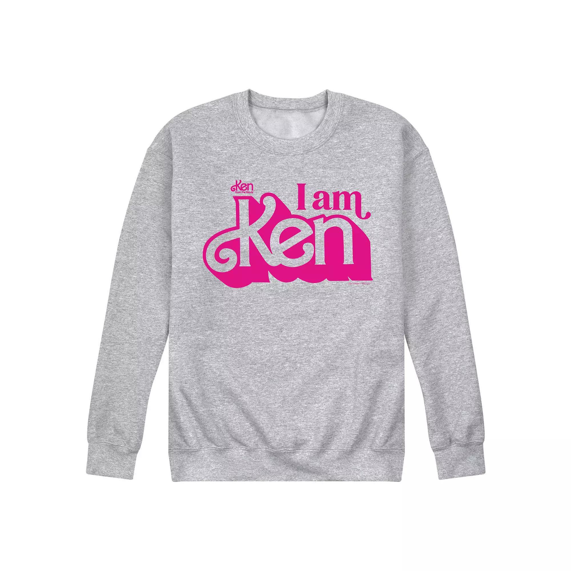 Mens Barbie The Movie I Am Ken Fleece Sweatshirt Grey Gray Product Image