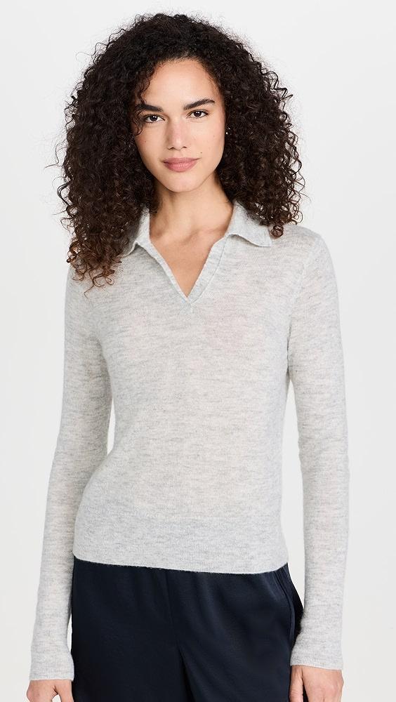Vince Silk Blend Collar Crew Neck | Shopbop Product Image