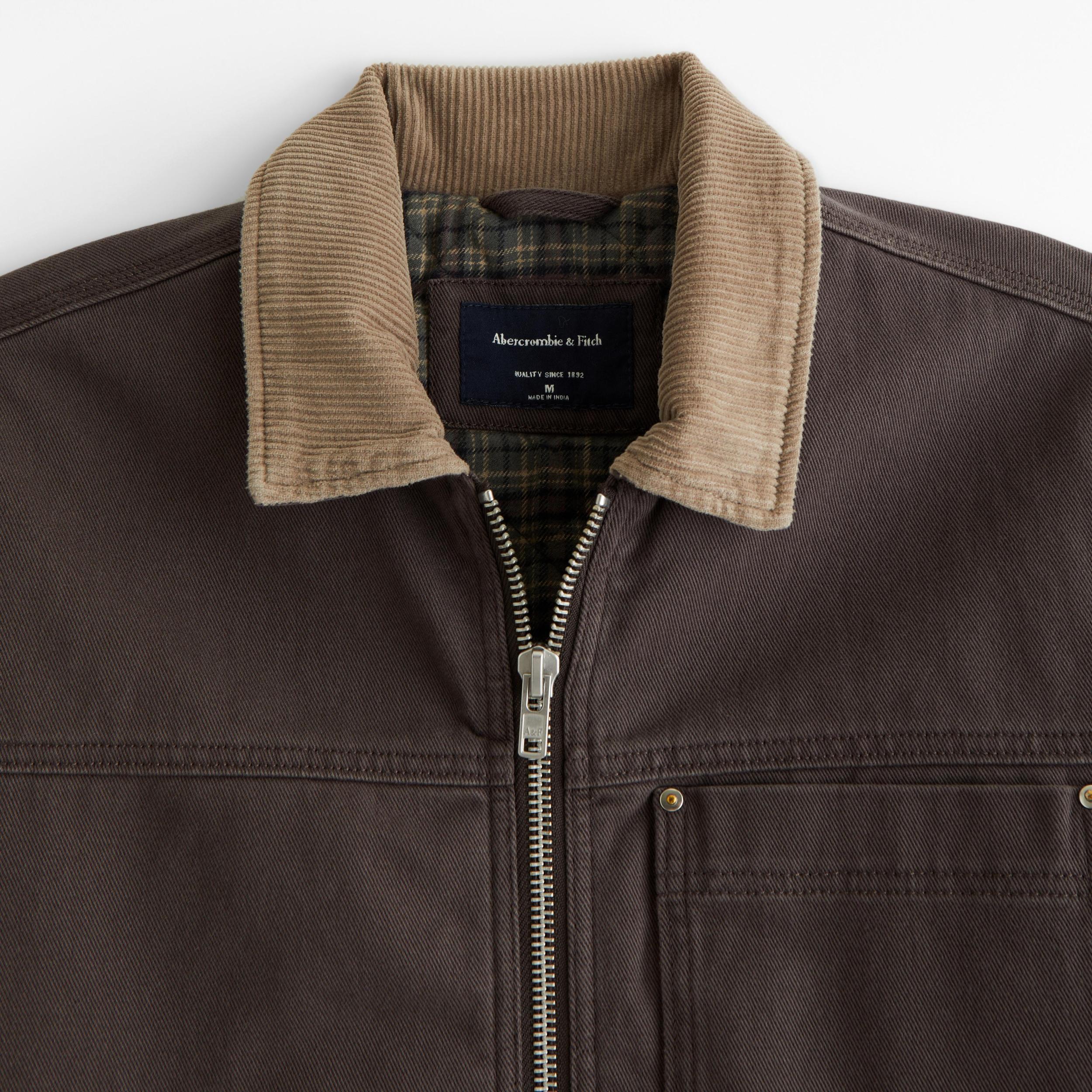 Flannel-Lined Zip Workwear Jacket Product Image