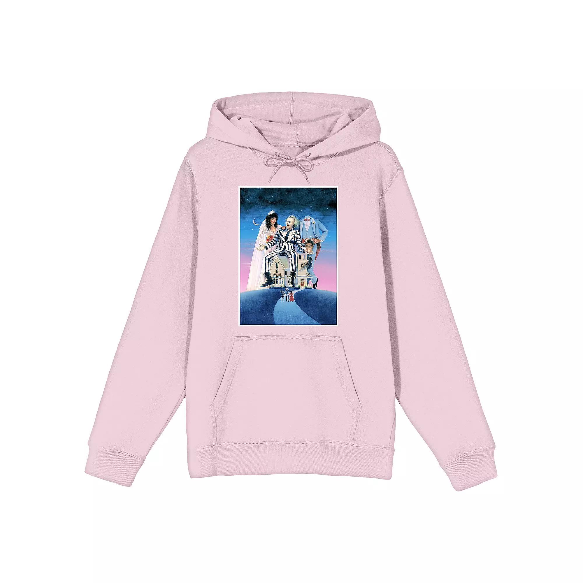 Men's Beetlejuice Poster Art Hoodie, Size: XXL, Pink Product Image