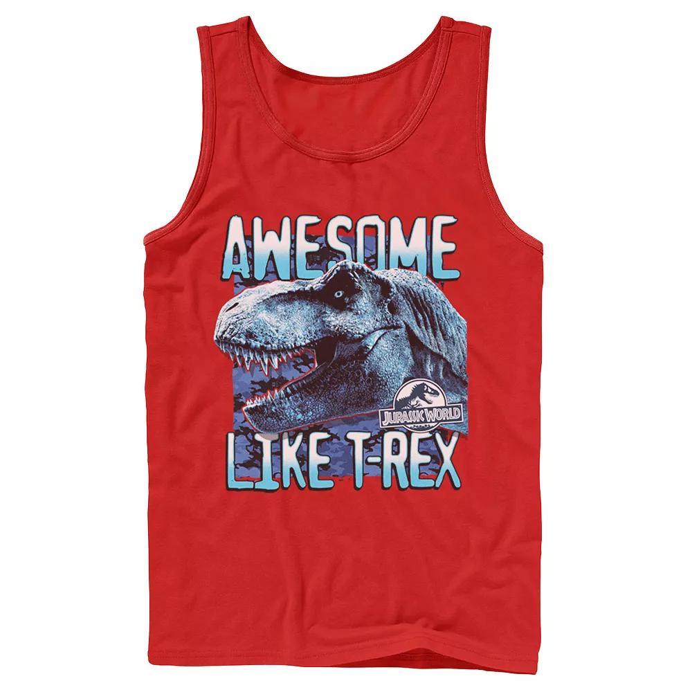 Men's Jurassic World Two Awesme Lke T-Rex Tank Top, Size: Large, White Product Image