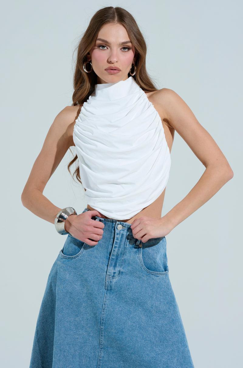MIAMI NIGHTS HALTER NECK TIE BACK TOP Product Image