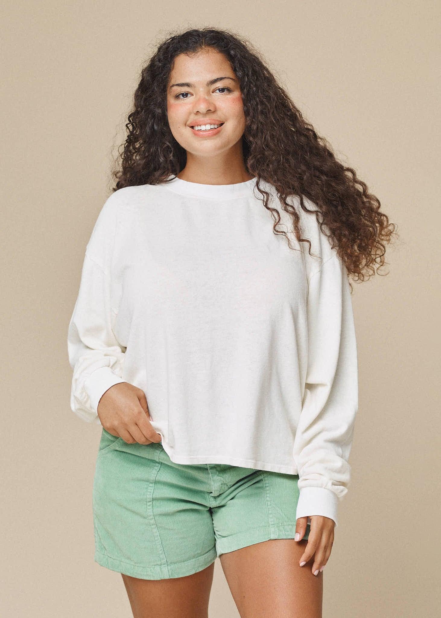 Cropped Long Sleeve Tee Female Product Image