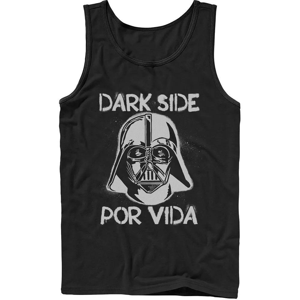 Men's Star Wars Darth Vader Dark Side Por Vida Stamp Tank Top, Size: Large, Black Product Image